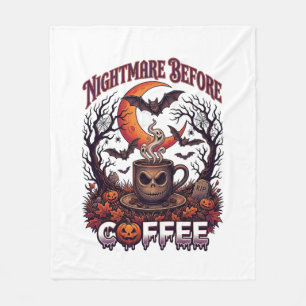 コーヒーの前の悪夢 ハロウィン ドクロ マグカップ 幽霊 フリースブランケット