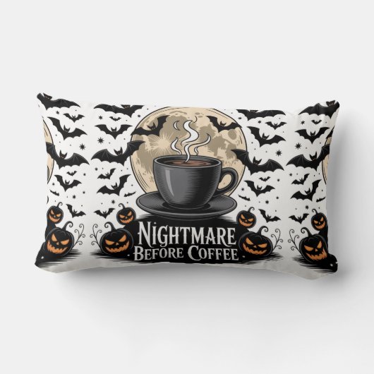 コーヒーの前の悪夢 ハロウィン ランバークッション (裏面)