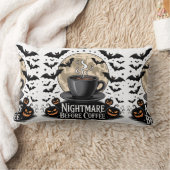 コーヒーの前の悪夢 ハロウィン ランバークッション (ブランケット)