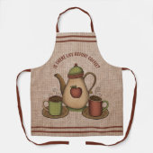 コーヒーの前の生活はあるの?マグ&コーヒーポ ットA エプロン (正面)