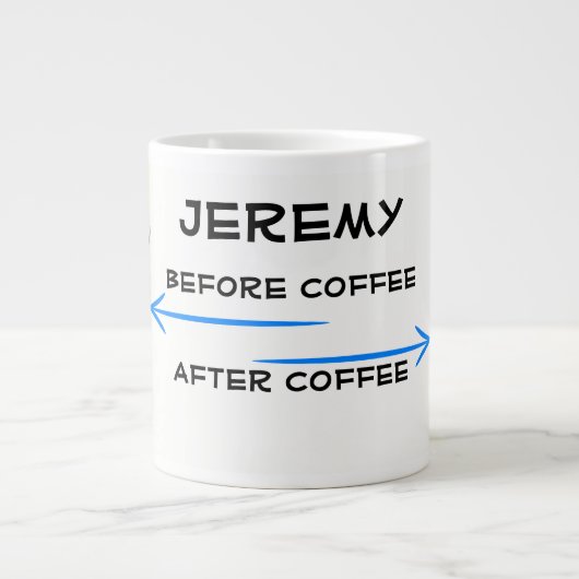 コーヒーの前後でサリーキャット&ハッピーキャット ジャンボコーヒーマグカップ (正面)