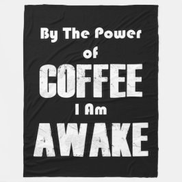 コーヒーの力（白） フリースブランケット