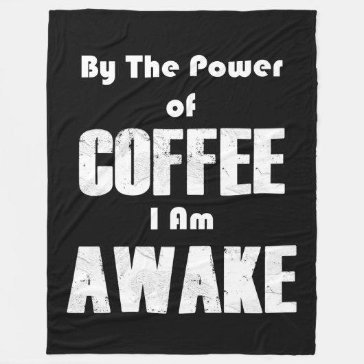 コーヒーの力（白） フリースブランケット (正面)