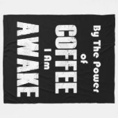 コーヒーの力（白） フリースブランケット (正面(横))