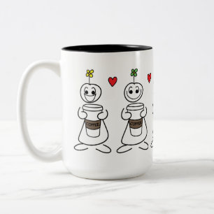 コーヒーの多くの顔 ツートーンマグカップ