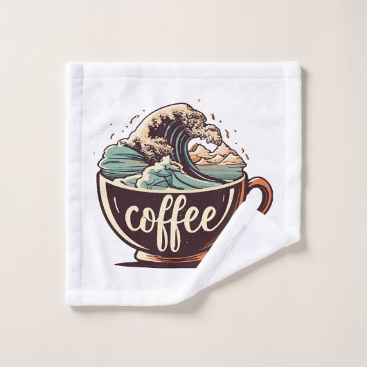 コーヒーの大波 ウォッシュタオル (ウォッシュタオル)