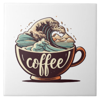 コーヒーの大波 タイル