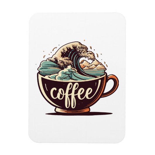 コーヒーの大波 マグネット (縦)
