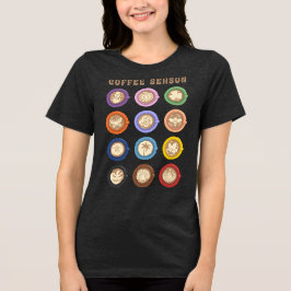 コーヒーの季節、月替わりのラテアート トライブレンドTシャツ