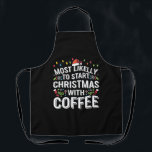 コーヒーの家族でクリスマスを始める可能性が最も高い エプロン<br><div class="desc">コーヒーの家族でクリスマスを始める可能性が最も高い</div>