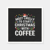 コーヒーの家族でクリスマスを始める可能性が最も高い スタンダードカクテルナプキン (正面)