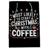 コーヒーの家族でクリスマスを始める可能性が最も高い ミディアムペーパーバッグ (正面)