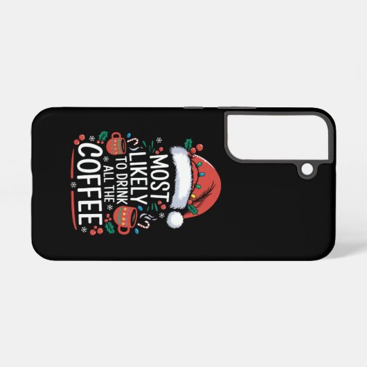 コーヒーの家族のクリスマスを飲む可能性が最も高い SAMSUNG GALAXYケース (裏面横)
