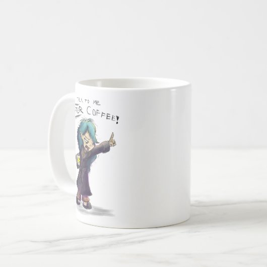 "コーヒーの後で私に"気違いのMunchkinのマグ話して下さい コーヒーマグカップ (正面左)