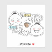 コーヒーの後にコーヒーの前にウールステッカー シール (シート)