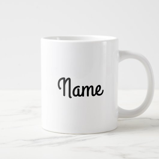 「コーヒーの後に人生が始まる」というジャンボサイズのマグカップ ジャンボコーヒーマグカップ (右)