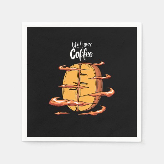 コーヒーの後に命が始まる スタンダードカクテルナプキン (正面)