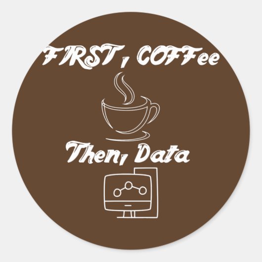 コーヒーの後のデータ引用文クールABA BCBA ラウンドシール (正面)