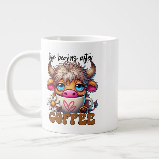 コーヒーの後の人生はじまる ジャンボコーヒーマグカップ (左)