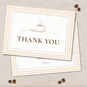 コーヒーの愛がにぎやかに カフェ風ウェディングシャワー サンキューカード