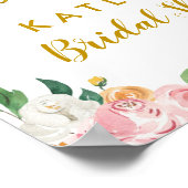 コーヒーの愛がにじむ ブライダルシャワーのウェルカムサイン ポスター (角)