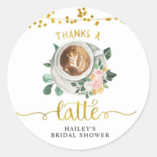 コーヒーの愛が育まれています サンクスステッカー ラウンドシール (正面)