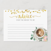 コーヒーの愛が育まれています。花嫁へのアドバイス アドバイスカード (正面)
