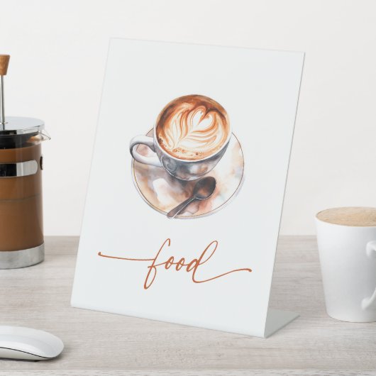 コーヒーの愛が育まれているフード 台座サイン (インサイチュ)