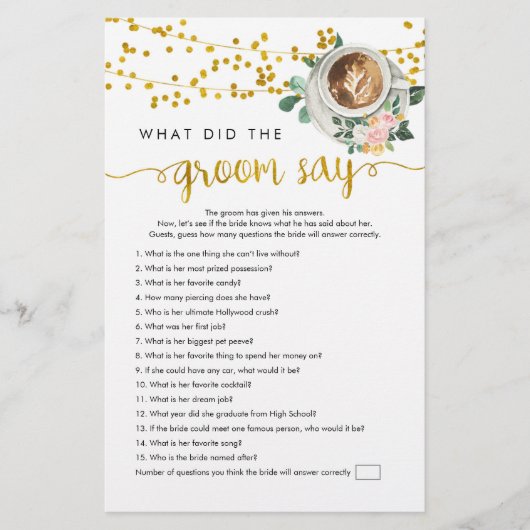 コーヒーの愛は、新郎がゲームと言ったこと醸造している (正面)