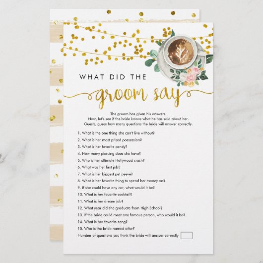 コーヒーの愛は、新郎がゲームと言ったこと醸造している (正面/裏面)