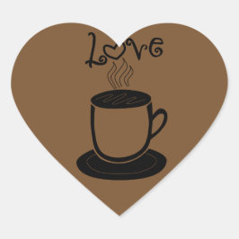 コーヒーの愛-色を変えて下さい ハートシール