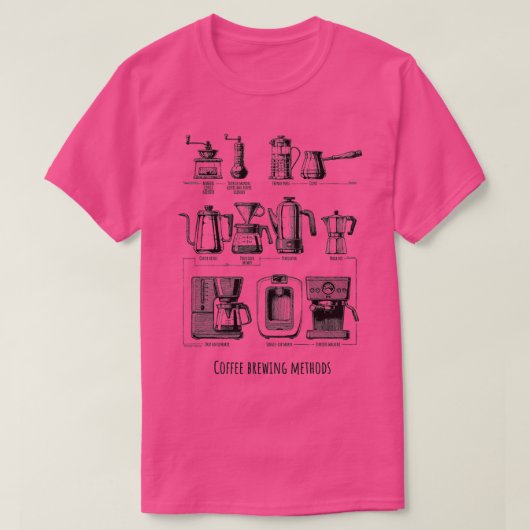 コーヒーの抽出方法 Tシャツ (デザイン正面)