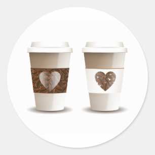コーヒーの持ち出しカップのシールが大好き ラウンドシール