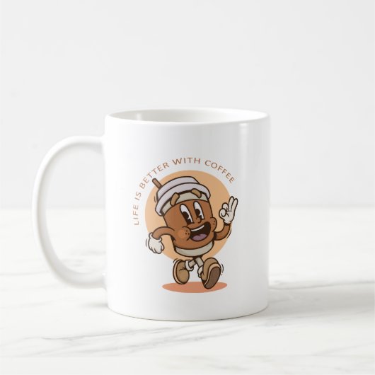 コーヒーの方が人生は好い コーヒーマグカップ (左)