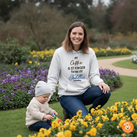 「コーヒーの方が子供より強い」面白Tシャツ パーカ