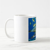 コーヒーの方に先頭に立っている緑のウミガメ! コーヒーマグカップ (左)