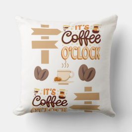 コーヒーの時計 クッション