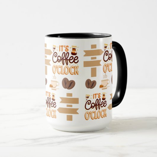 コーヒーの時計 マグカップ (正面右)