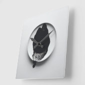 コーヒーの時間だ スクエア壁時計 (傾斜)