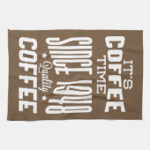 コーヒーの時間だ |高品質コーヒー キッチンタオル (横)