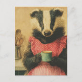 コーヒーの時間恋しく思とバジャー ポストカード (正面)