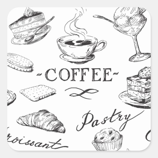 コーヒーの時間 スクエアシール (正面)