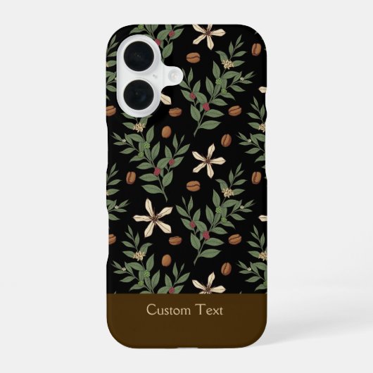 コーヒーの木の模様 iPhone 16ケース (裏面)
