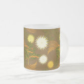 コーヒーの木、花。 フロストグラスマグカップ (正面右)