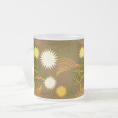 コーヒーの木、花。 フロストグラスマグカップ (正面左)