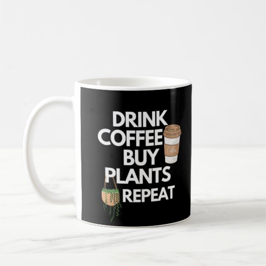 コーヒーの植物買を繰り返す コーヒーマグカップ (左)