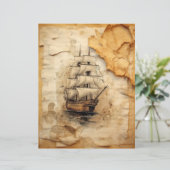 コーヒーの汚れたコラージュ帆船 (スタンド正面)