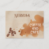 コーヒーの汚れと豆のコンテンポラリー名刺 名刺 (正面)