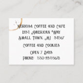 コーヒーの汚れと豆のコンテンポラリー名刺 名刺 (裏面)