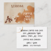 コーヒーの汚れと豆のコンテンポラリー名刺 名刺 (正面/裏面)